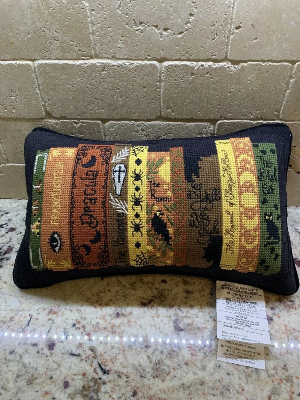 Pillow Halloween Horror Novels Hooked Pillow NWT